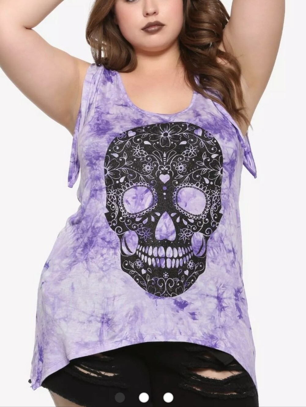 Hot Topic Tie Dye Sugar Skull Tank Nwt
